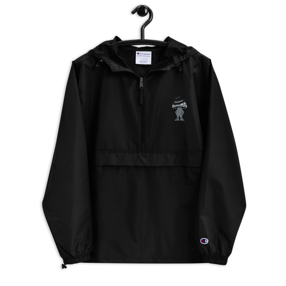 SOVR Mushroom Embroidered Champion Packable Anorak — Black