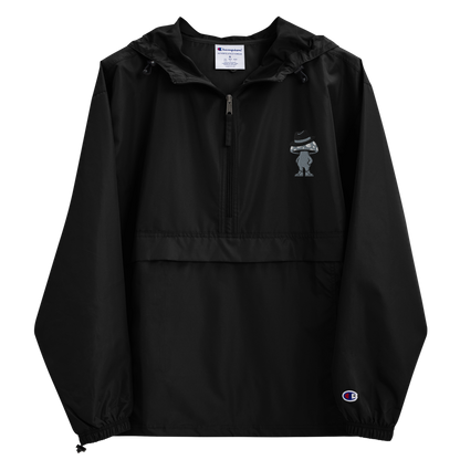 SOVR Mushroom Embroidered Champion Packable Anorak — Black