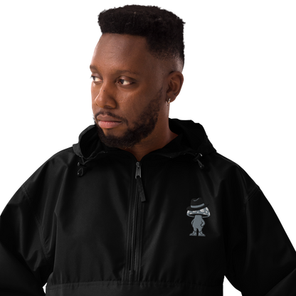 SOVR Mushroom Embroidered Champion Packable Anorak — Black